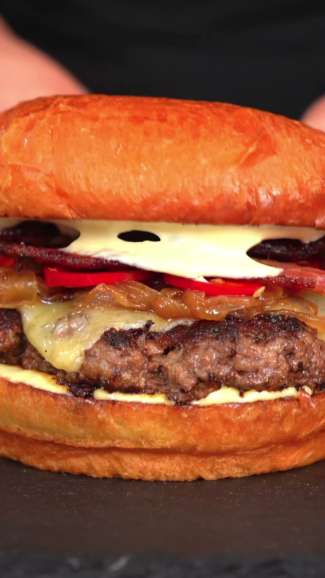 Caramelized Onion Bacon Burger