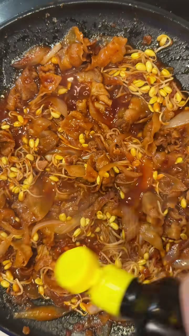 Spicy Pork Belly and Bean Sprout Stir