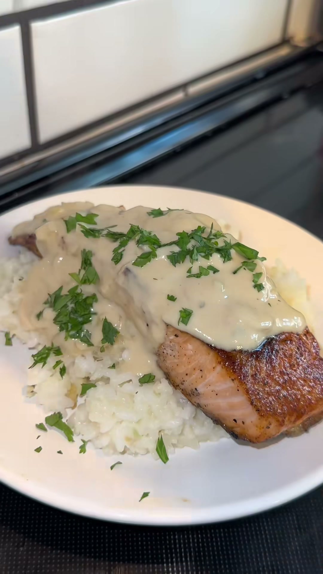 Grilled Salmon with Coconut Vanilla Sauce
