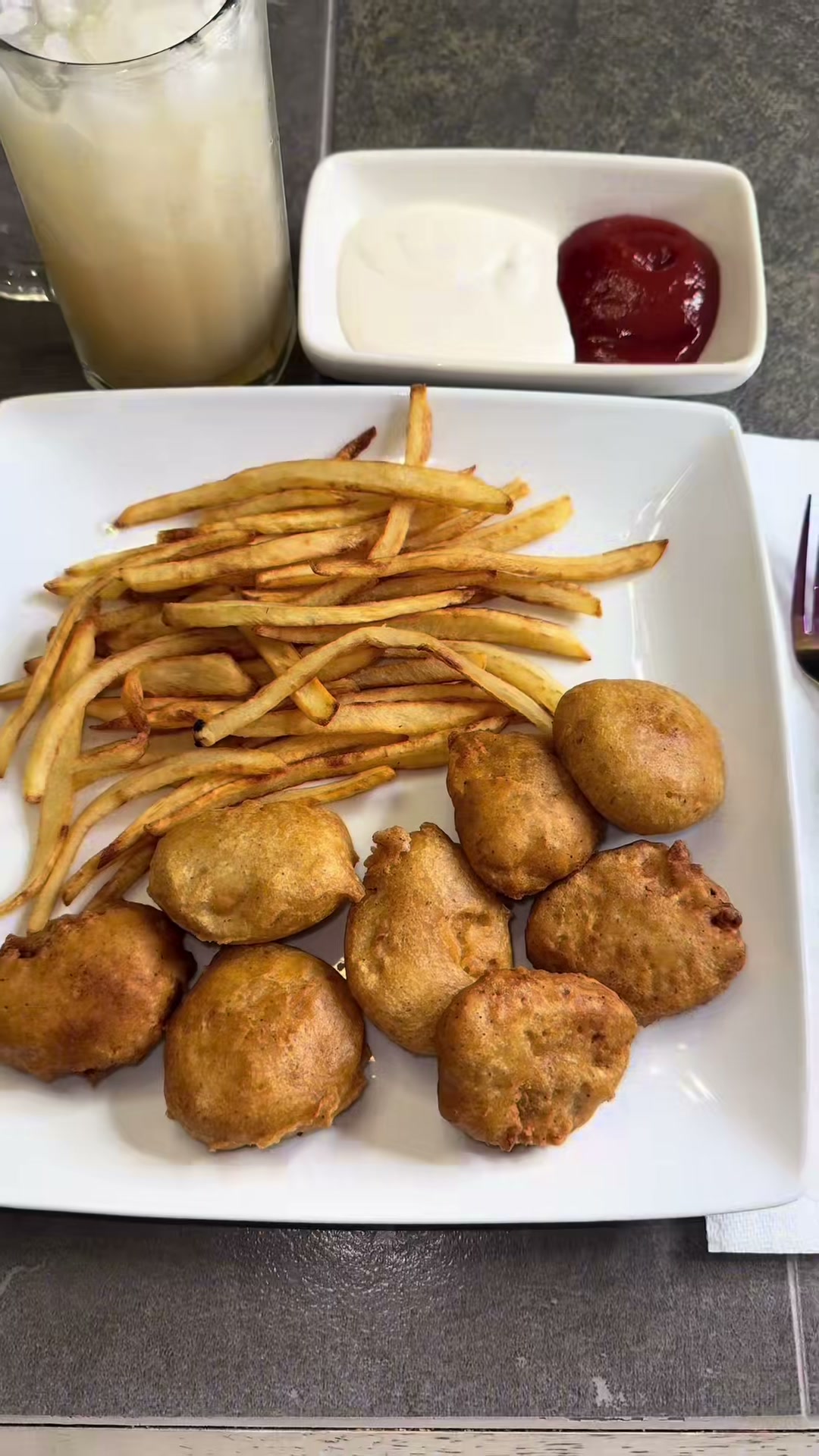 Homemade Chicken Nuggets and French Fries