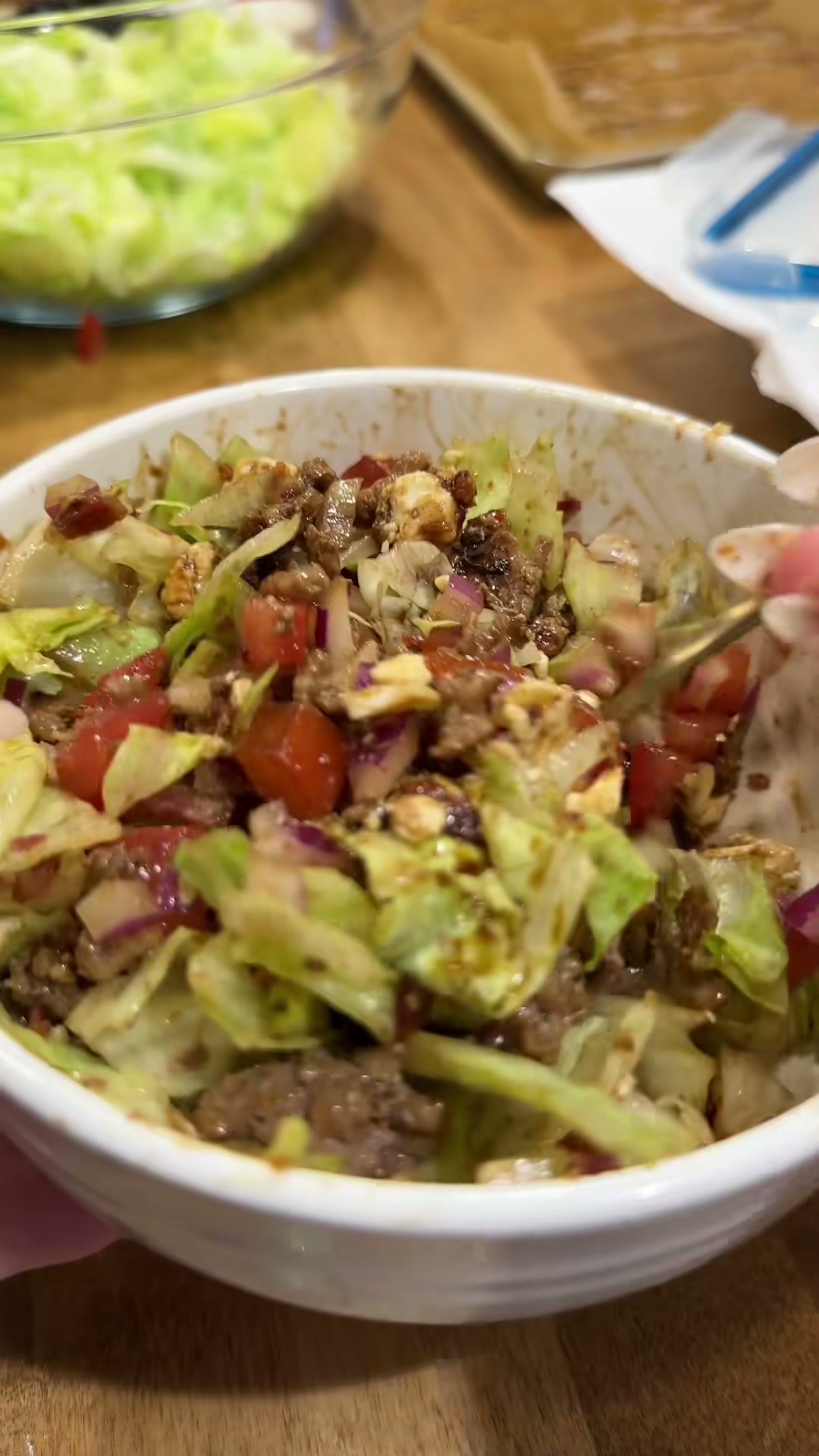 High-Protein Chopped Wedge Salad With Ground Beef And Bacon