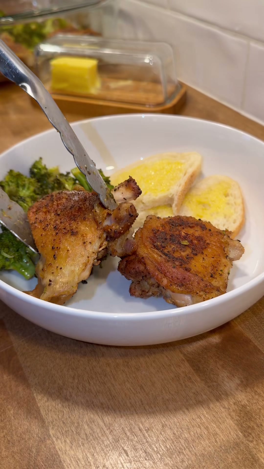 One-Pan Baked Chicken Thighs and Broccoli