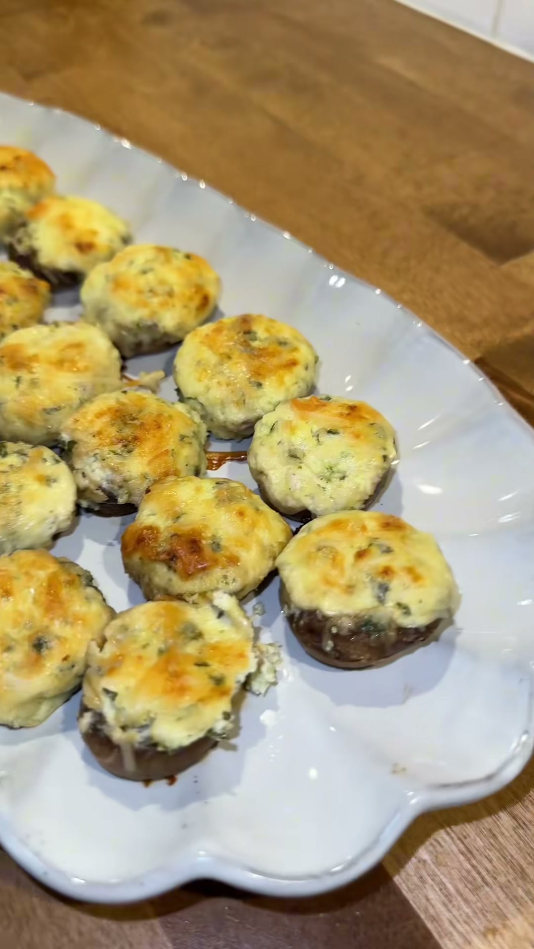 Boursin and Spinach Stuffed Mushrooms