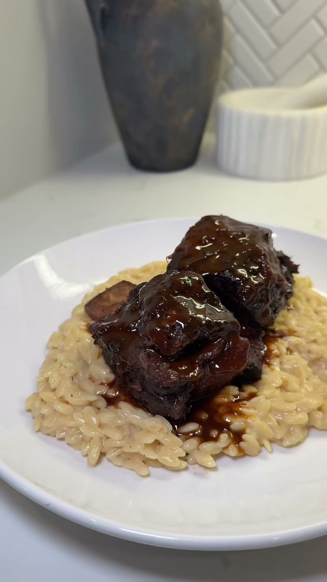 Braised Short Ribs with Creamy Orzo
