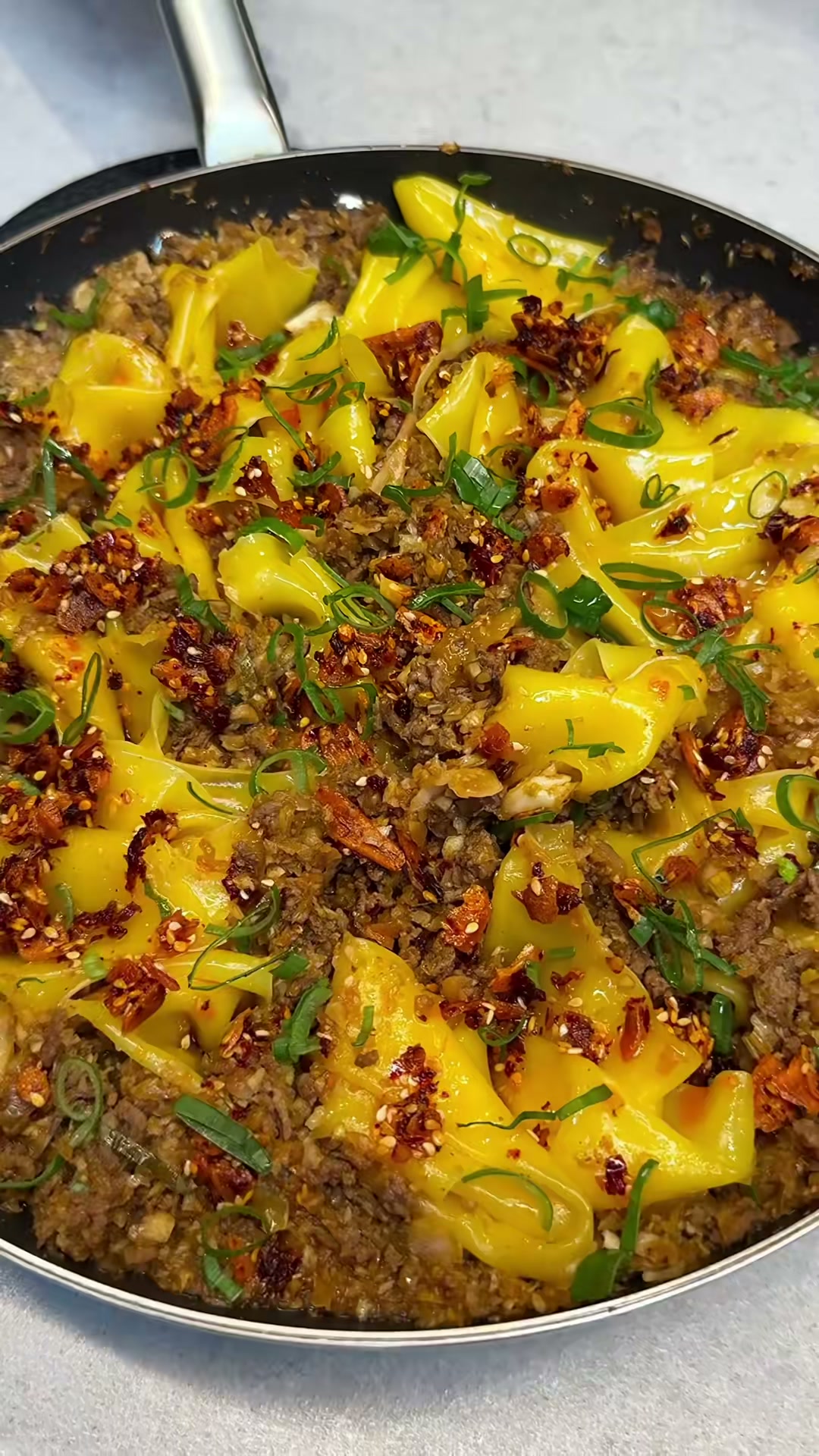 Wonton and Beef Skillet