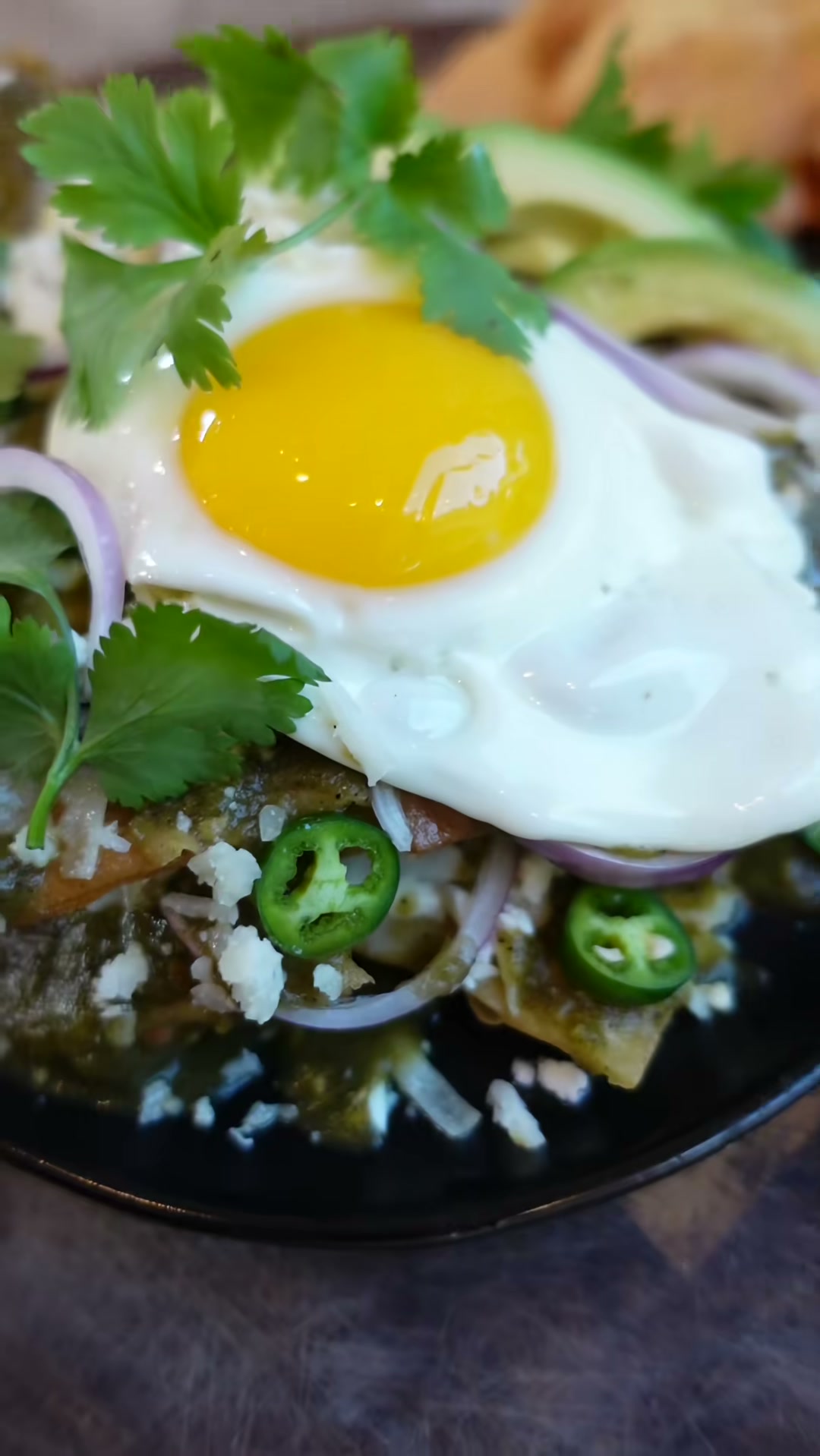 Chilaquiles Verdes with Eggs