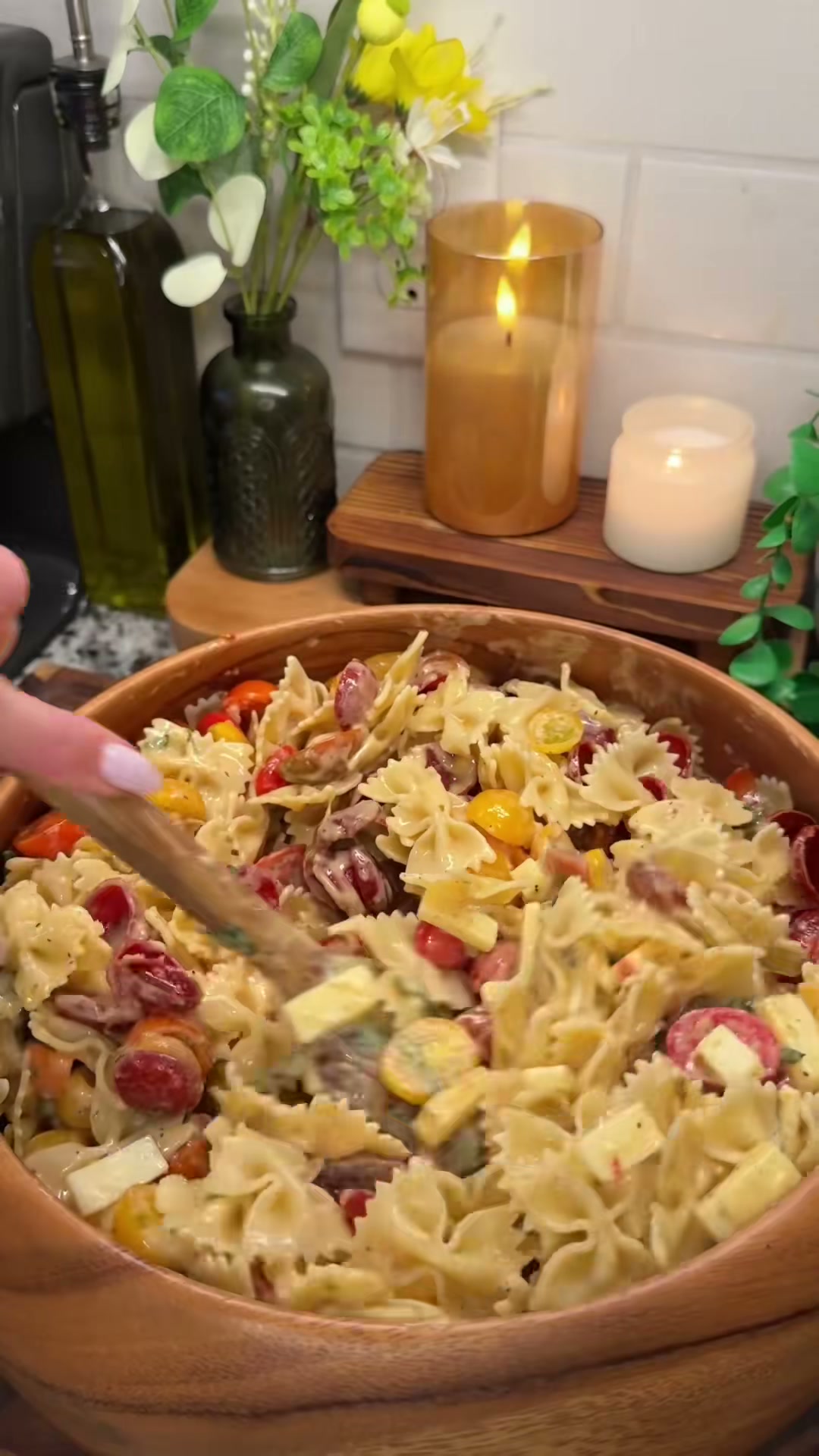 Hot Honey Pepperoni Pasta Salad