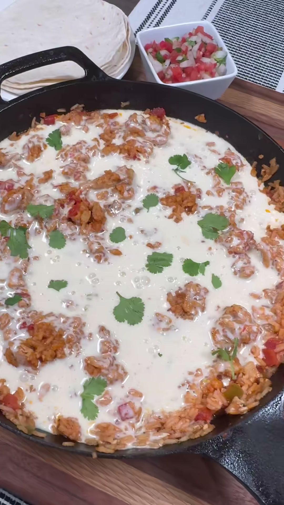Cheesy Chicken and Rice Skillet