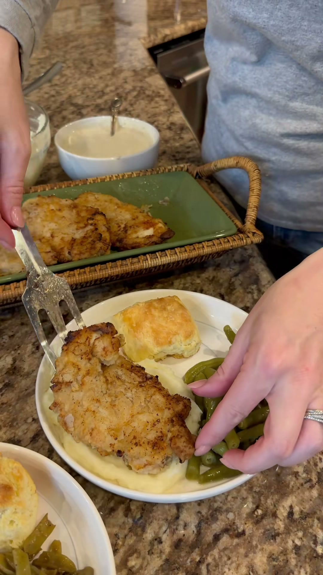 Oven-Fried Chicken with Cream Gravy