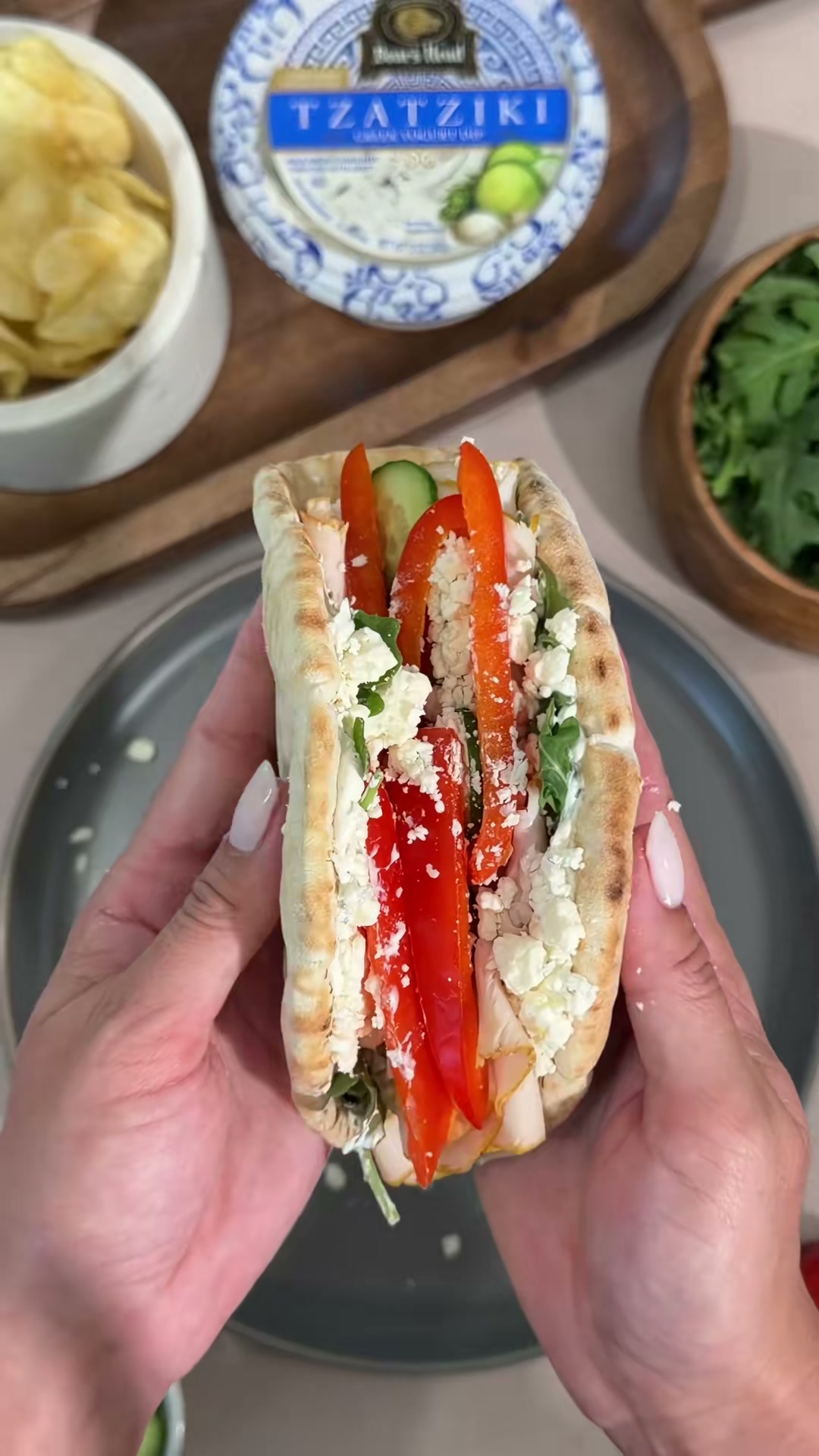 Greek Turkey Pita Sandwich