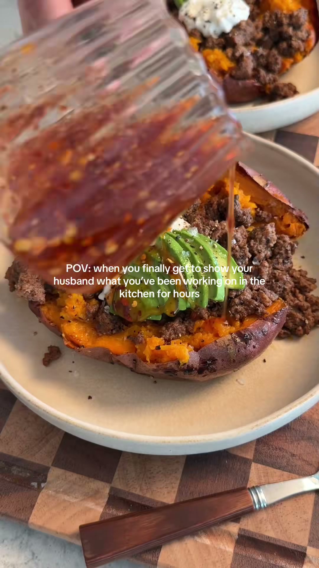 Stuffed Sweet Potatoes with Ground Beef and Avocado