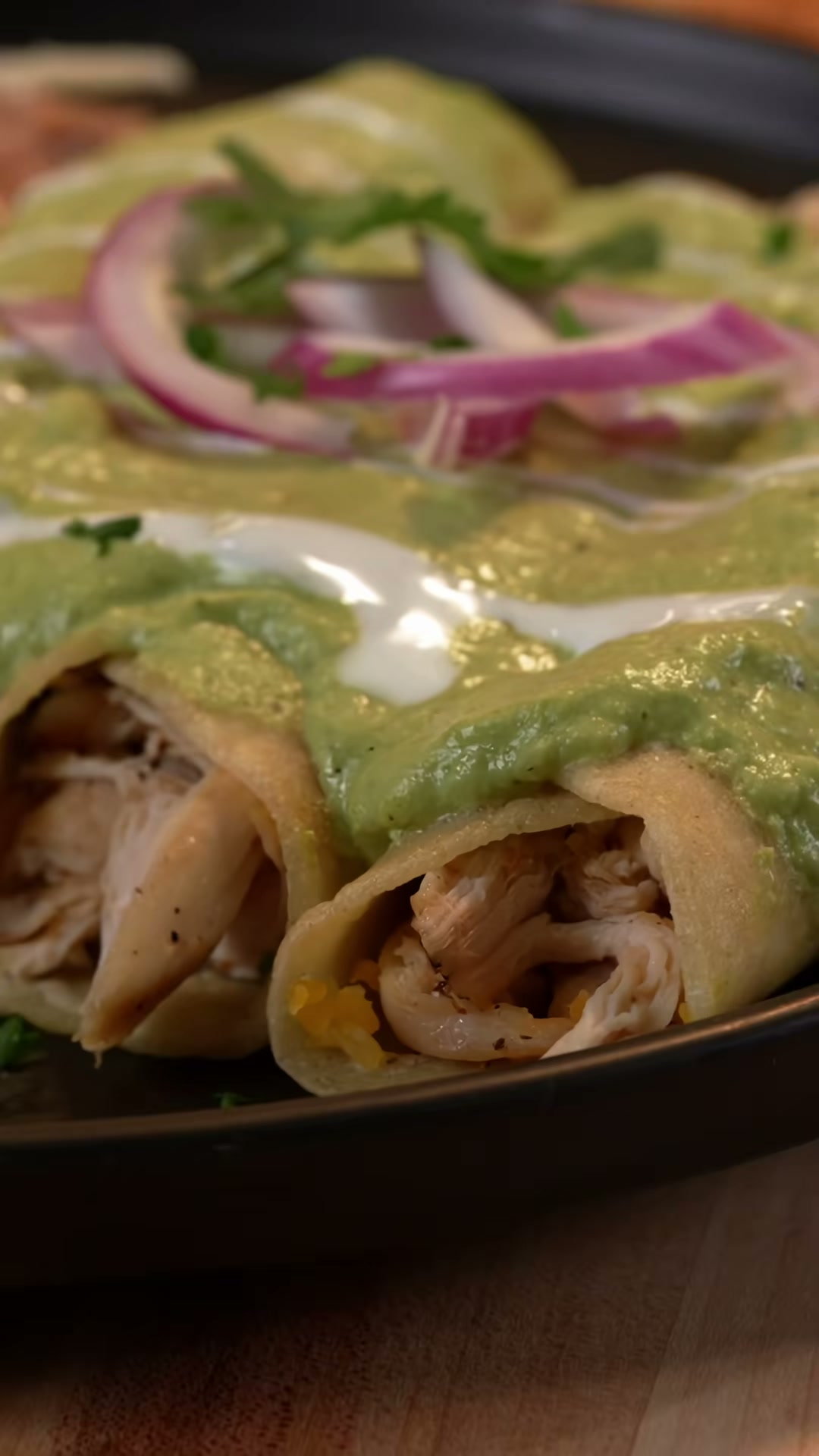 Creamy Green Chicken Enchiladas