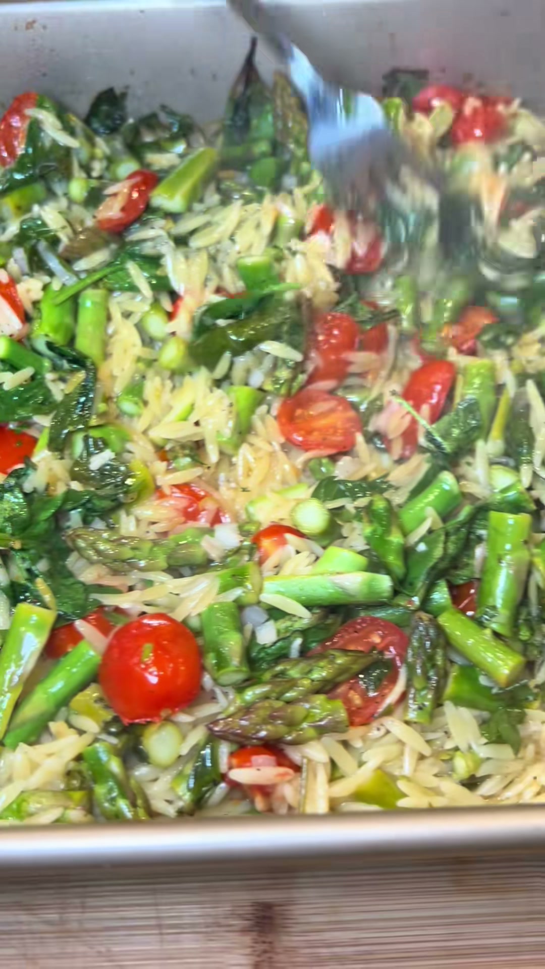 Shrimp and Asparagus Orzo Bake