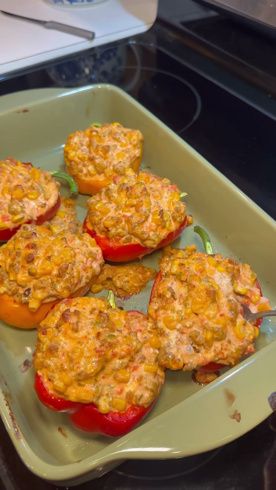 Creamy Sausage and Corn Stuffed Peppers