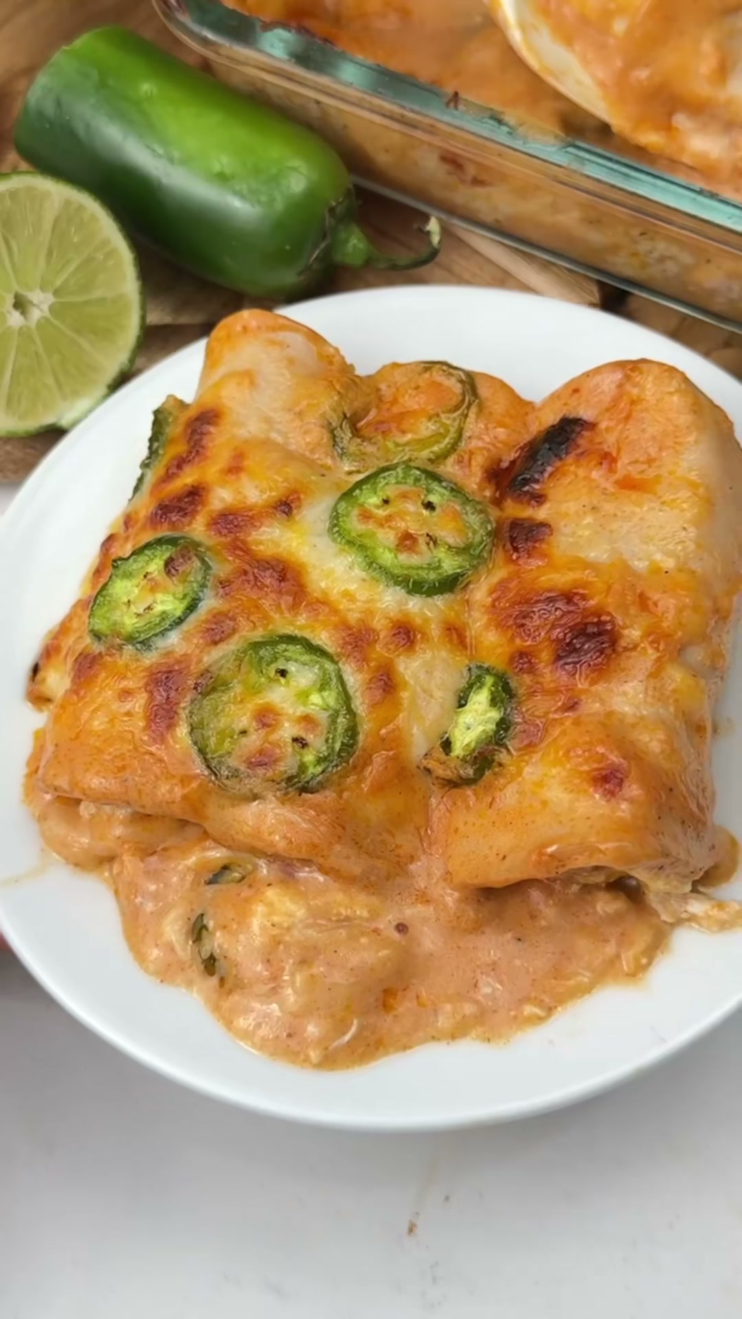 Jalapeño Popper Chicken Enchiladas