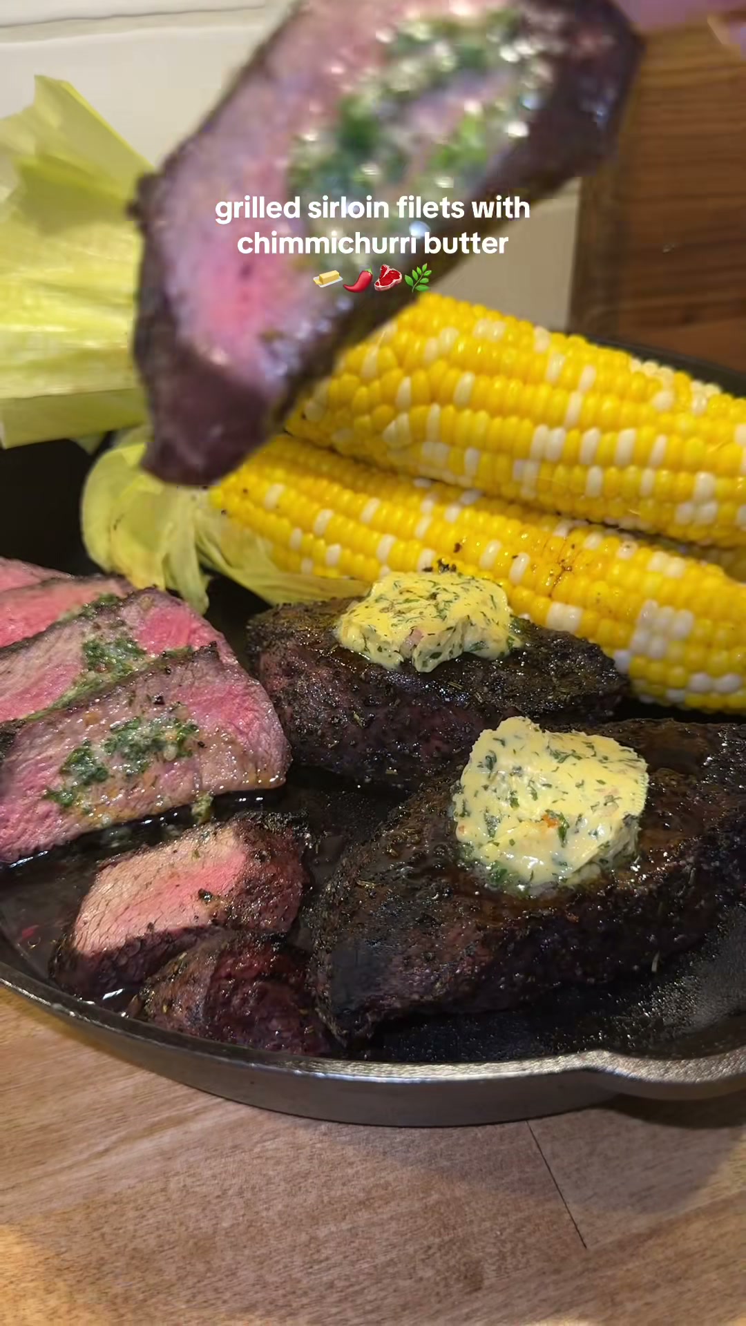 Grilled Sirloin Fillets with Chimichurri Butter