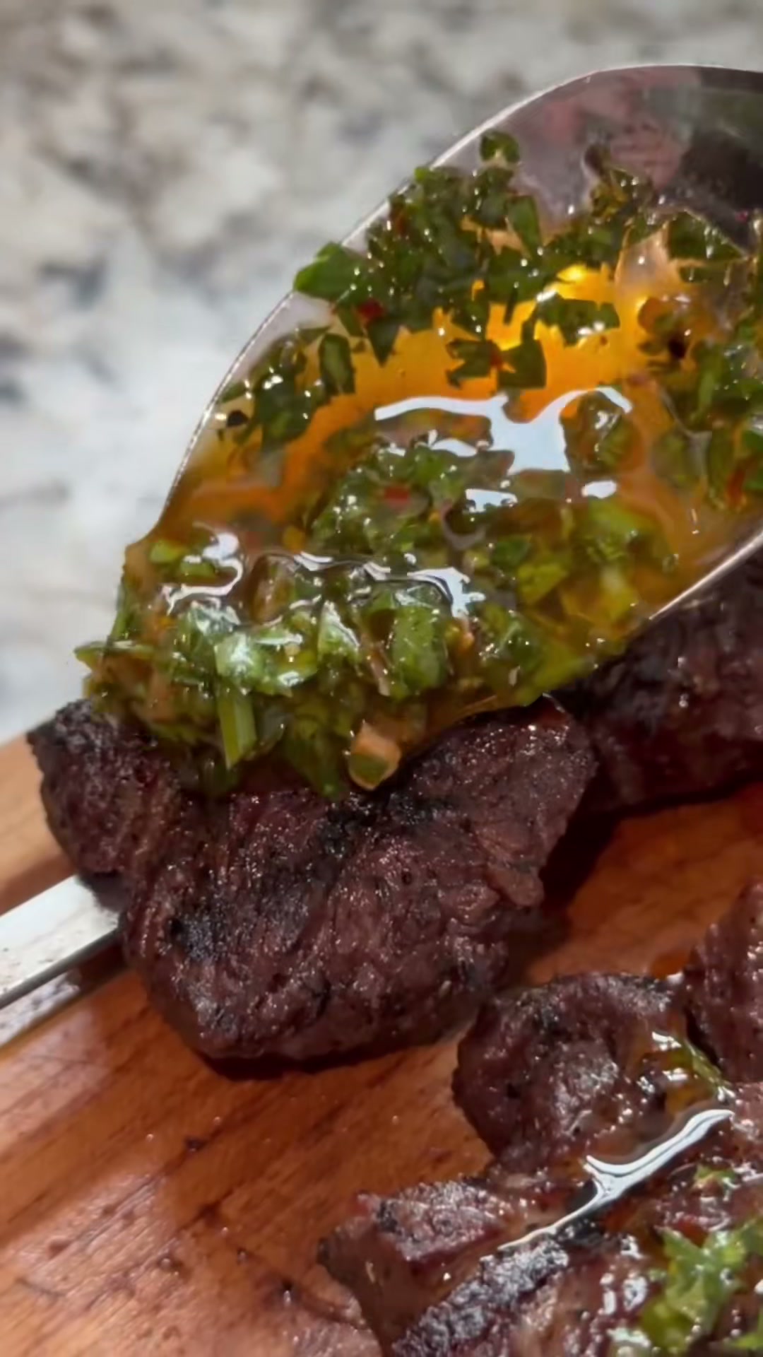 Grilled Steak Kabobs with Chimichurri