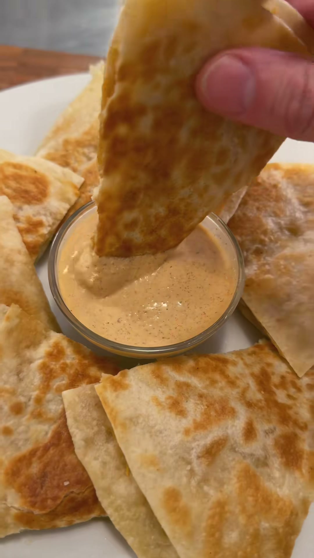 Chicken Quesadilla with Creamy Jalapeño Sauce