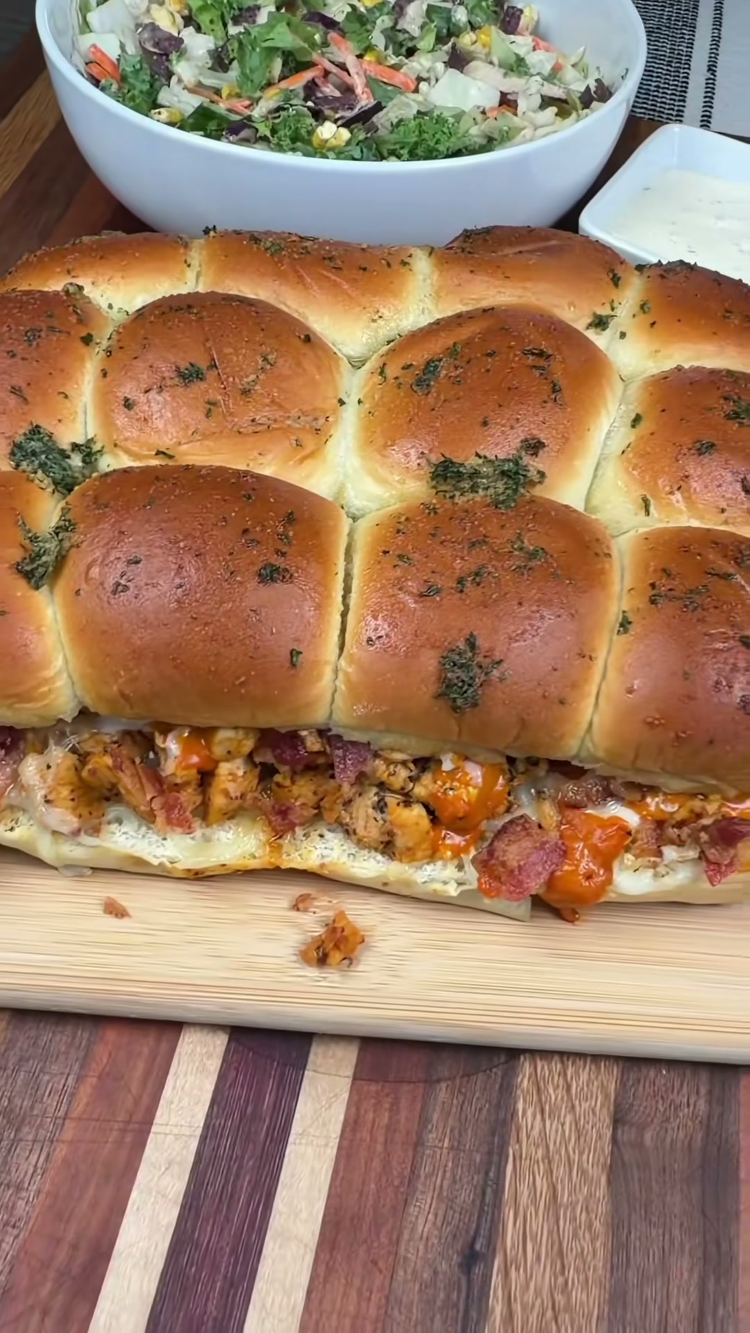Bacon Buffalo Chicken Sliders