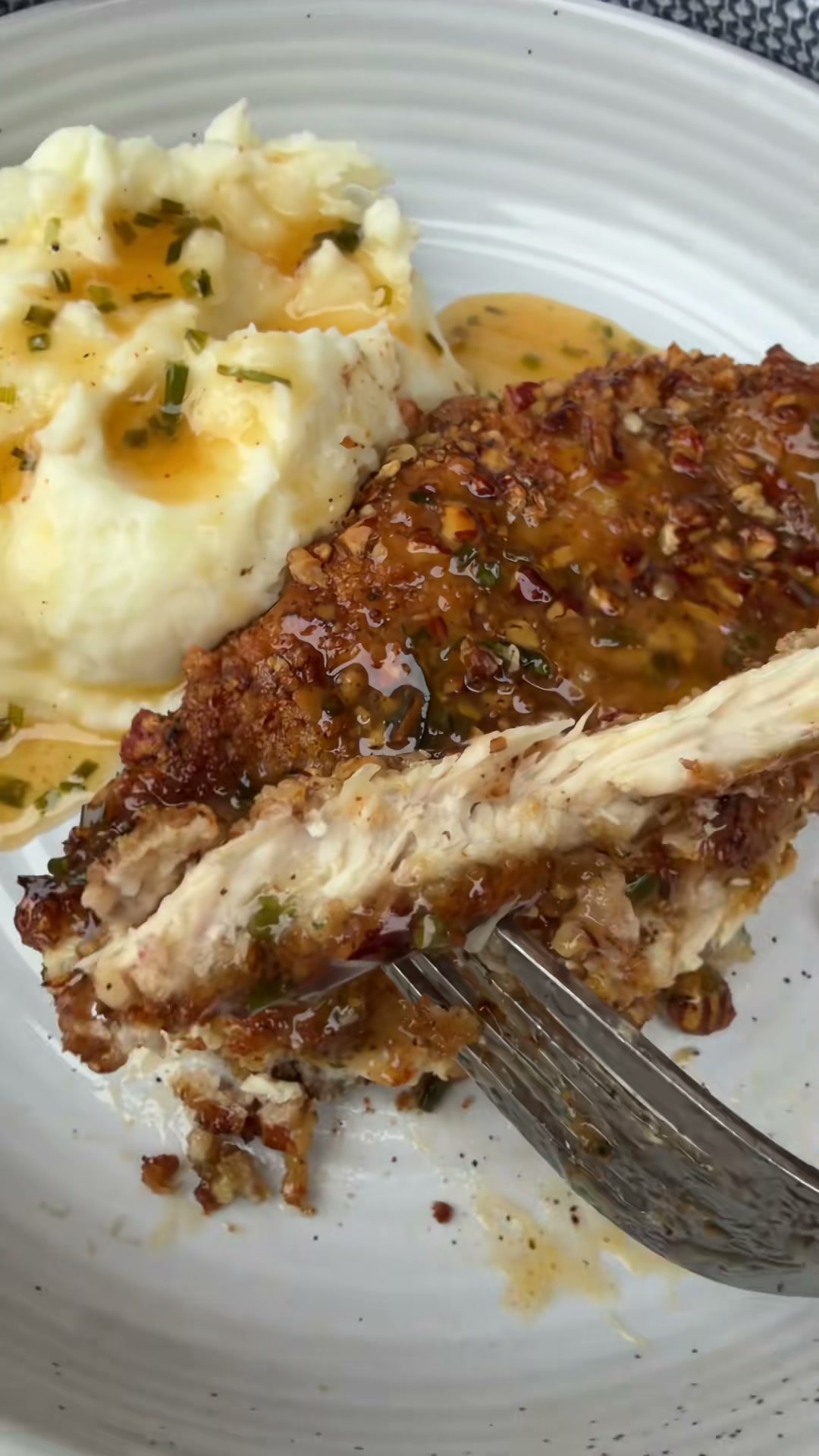 Pecan Crusted Chicken with Hot Honey Butter