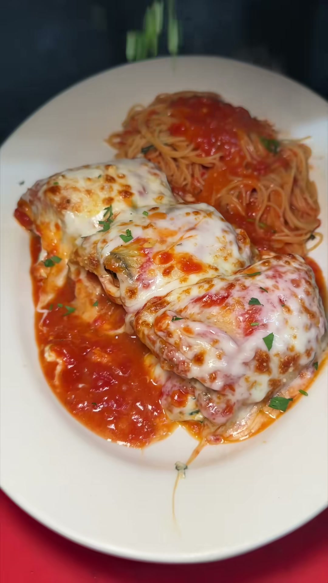 Eggplant Rollatini with Spaghetti