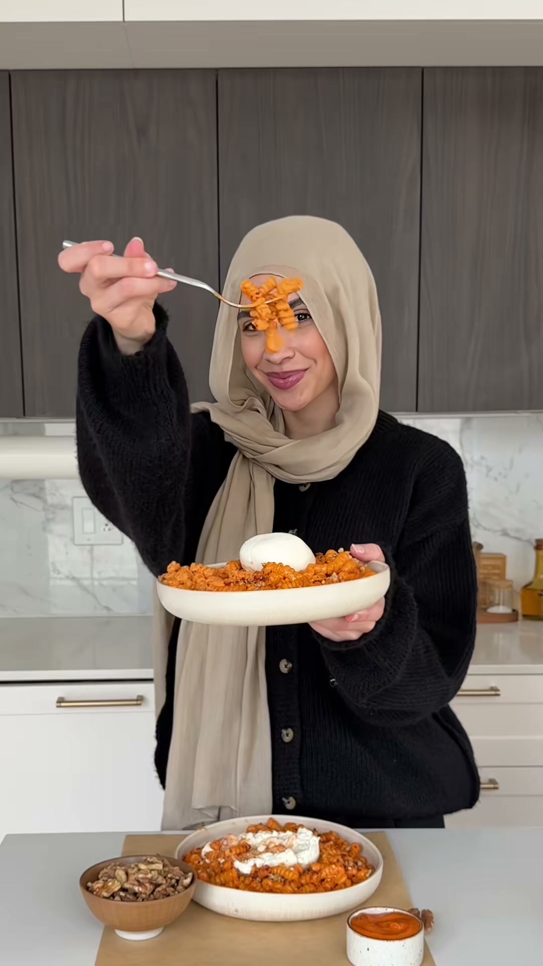 Creamy Romesco Pasta with Burrata