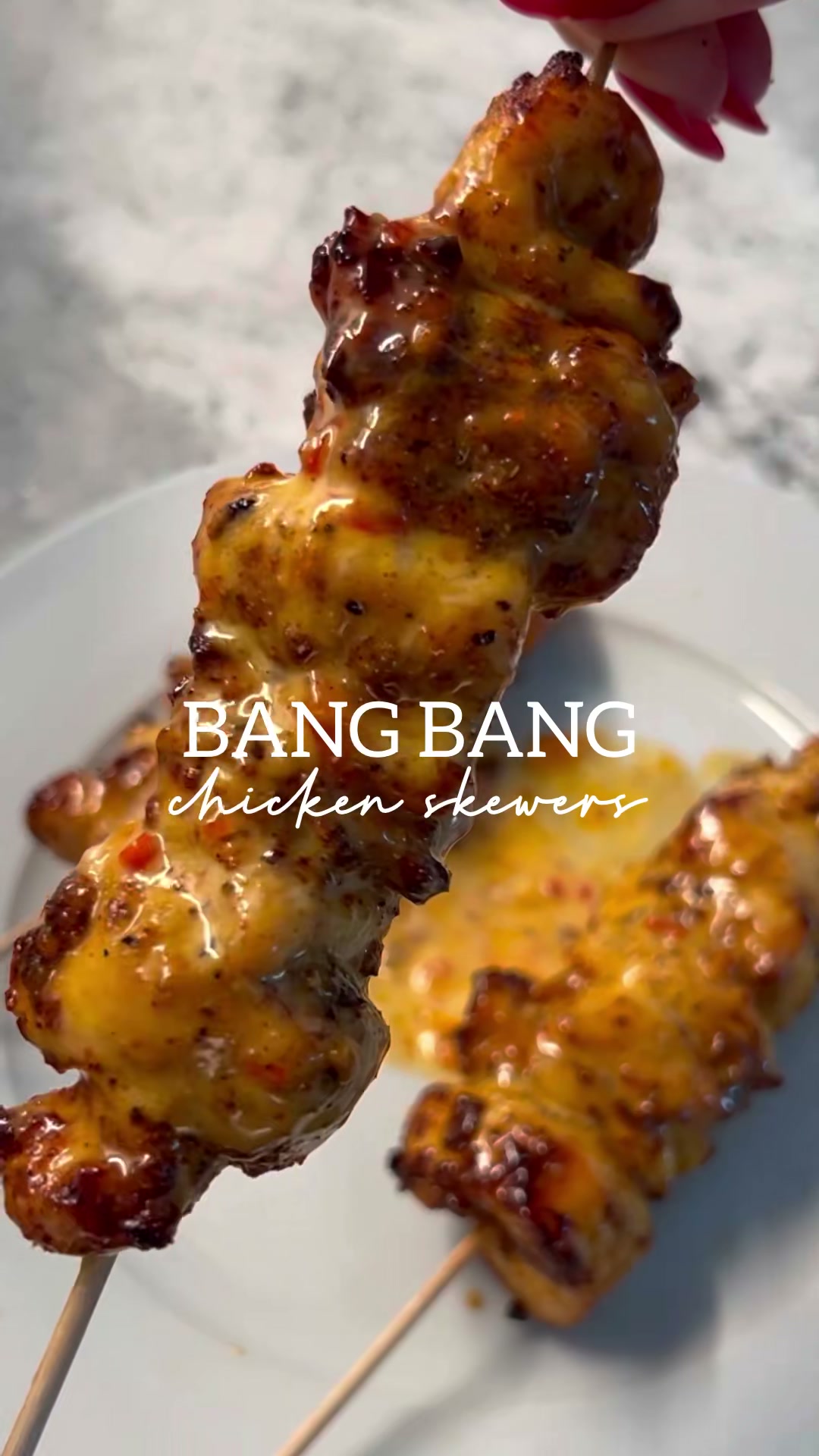 Bang Bang Chicken Skewers