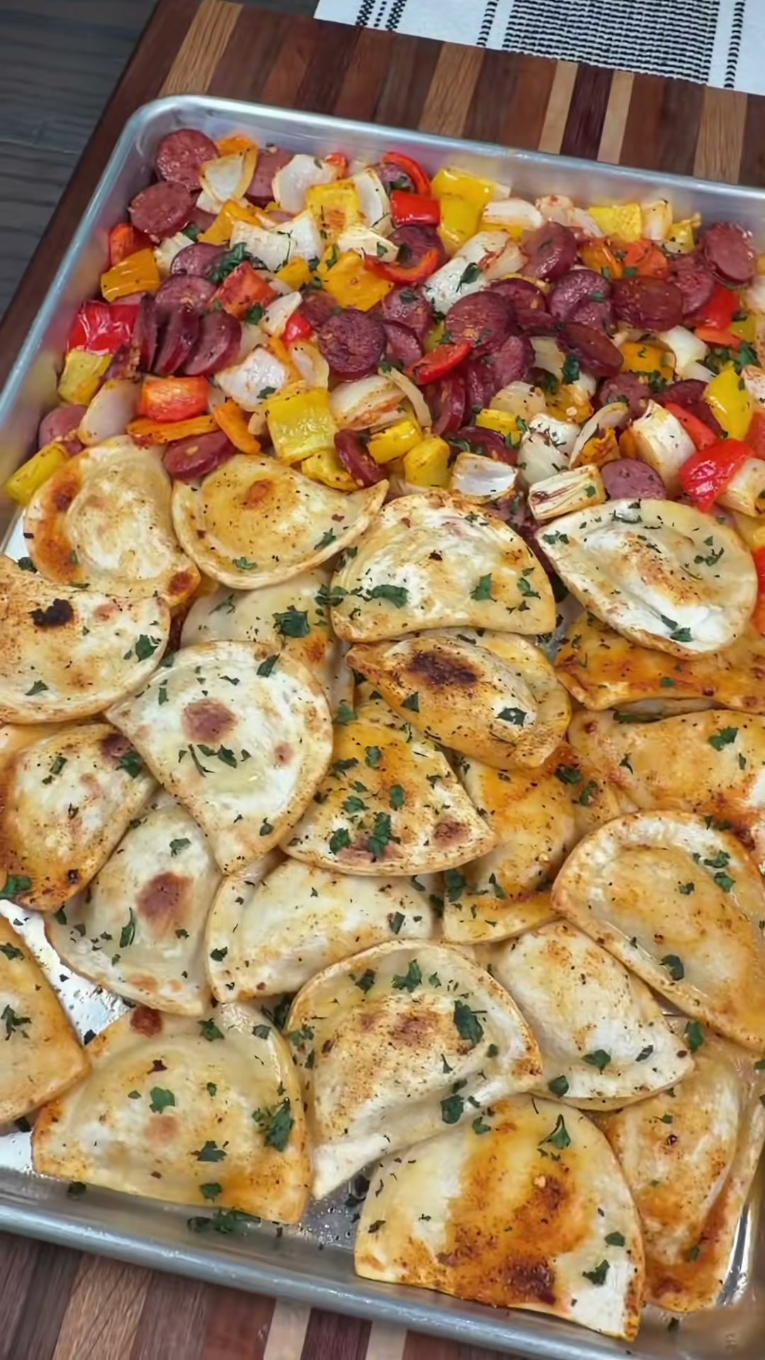 Sheet Pan Pierogies and Sausage