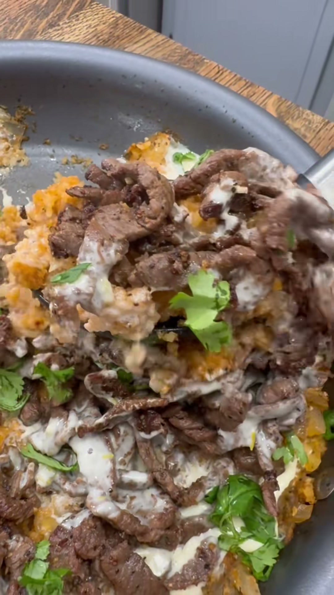 Steak and Rice Skillet with Queso