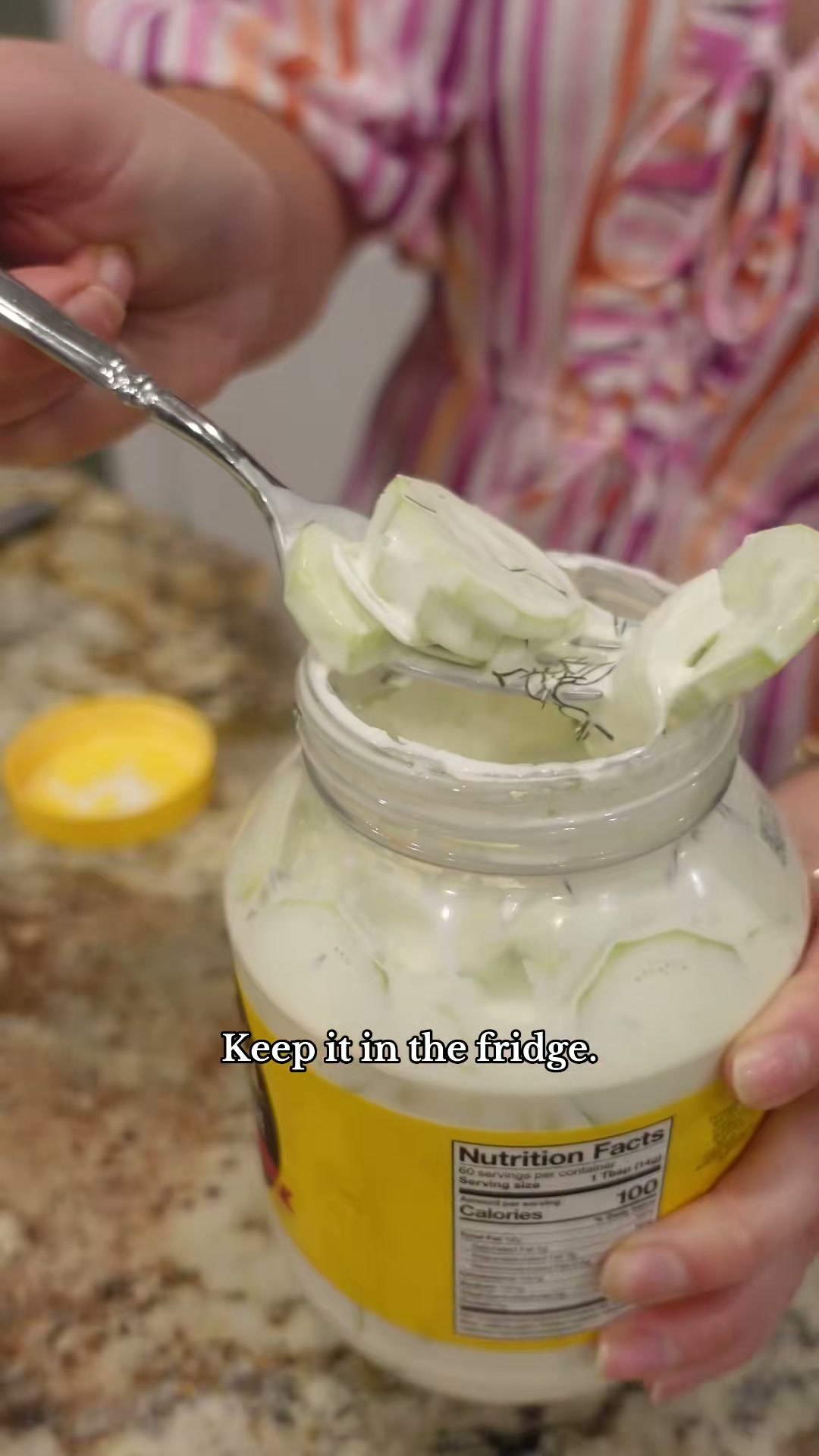 Southern Dressed Cucumbers in a Mayonnaise Jar