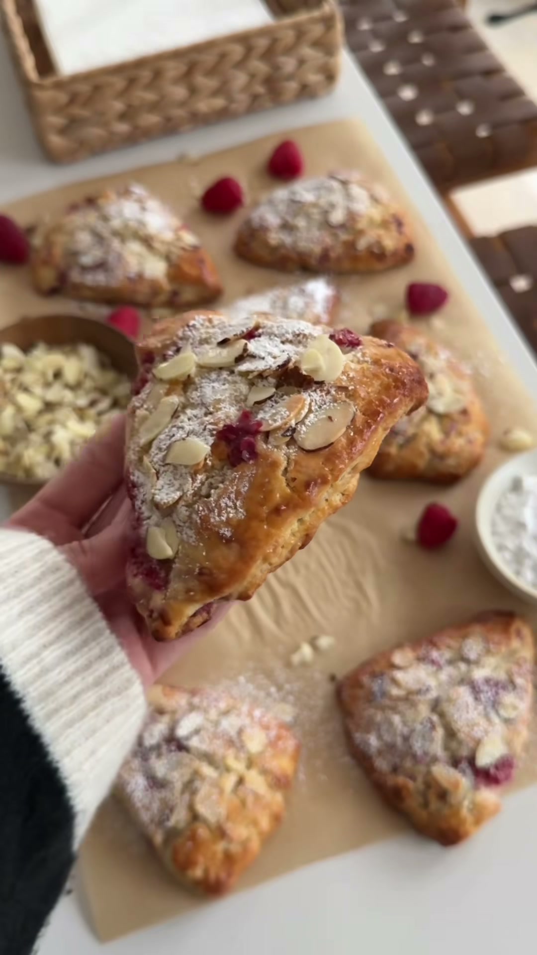 Raspberry Almond Scones