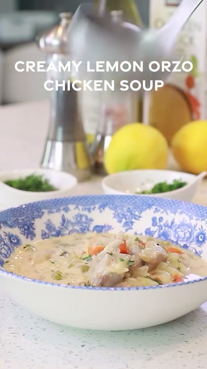 Creamy Lemon Orzo Chicken Soup