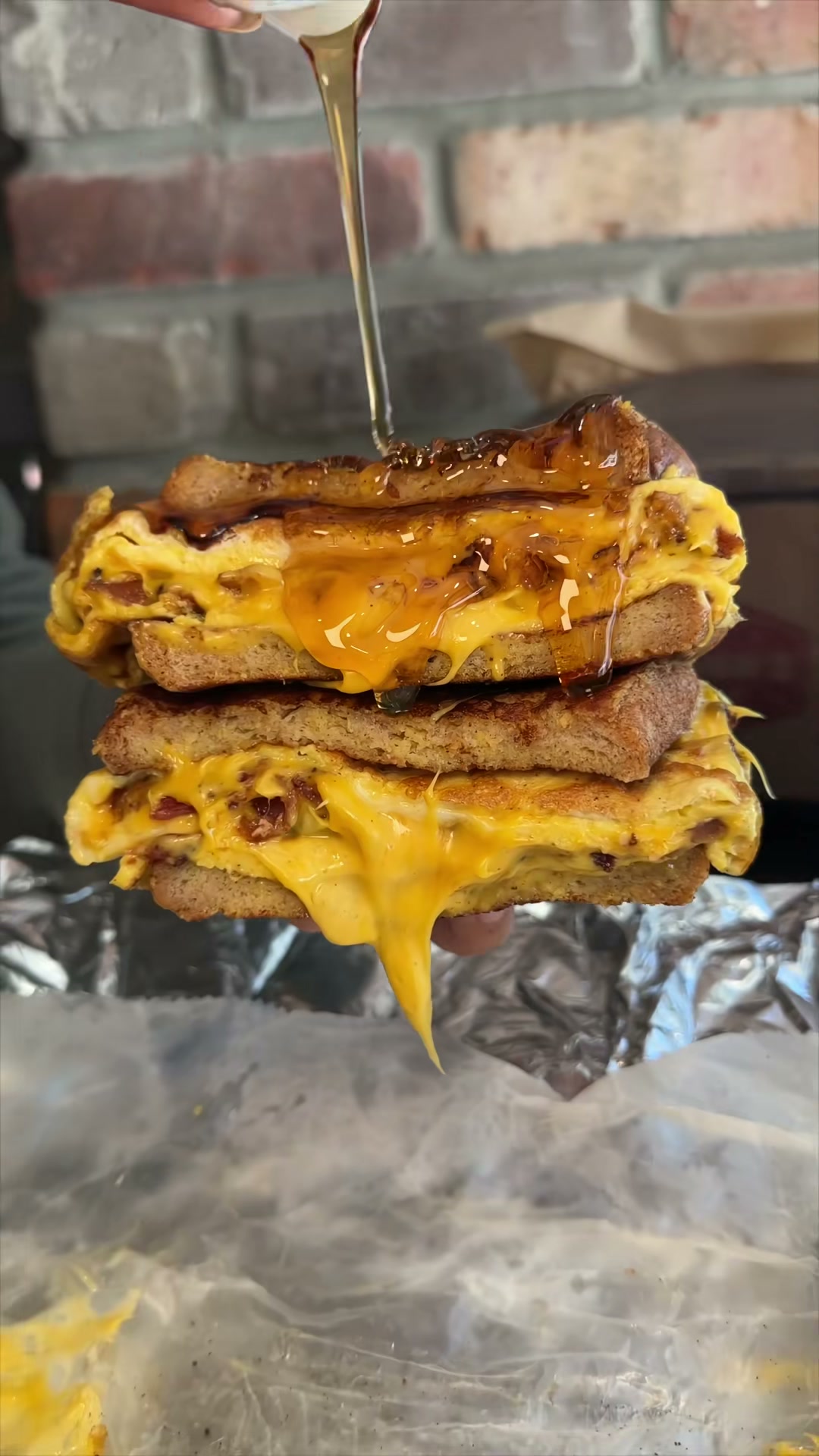 French Toast Bacon, Egg, and Cheese Sandwich