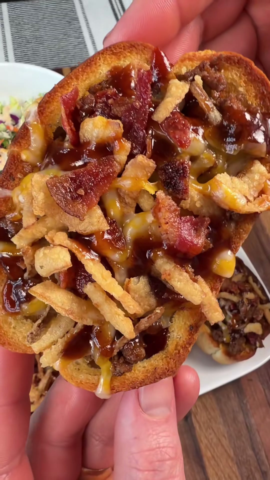 BBQ Beef and Bacon Garlic Toast