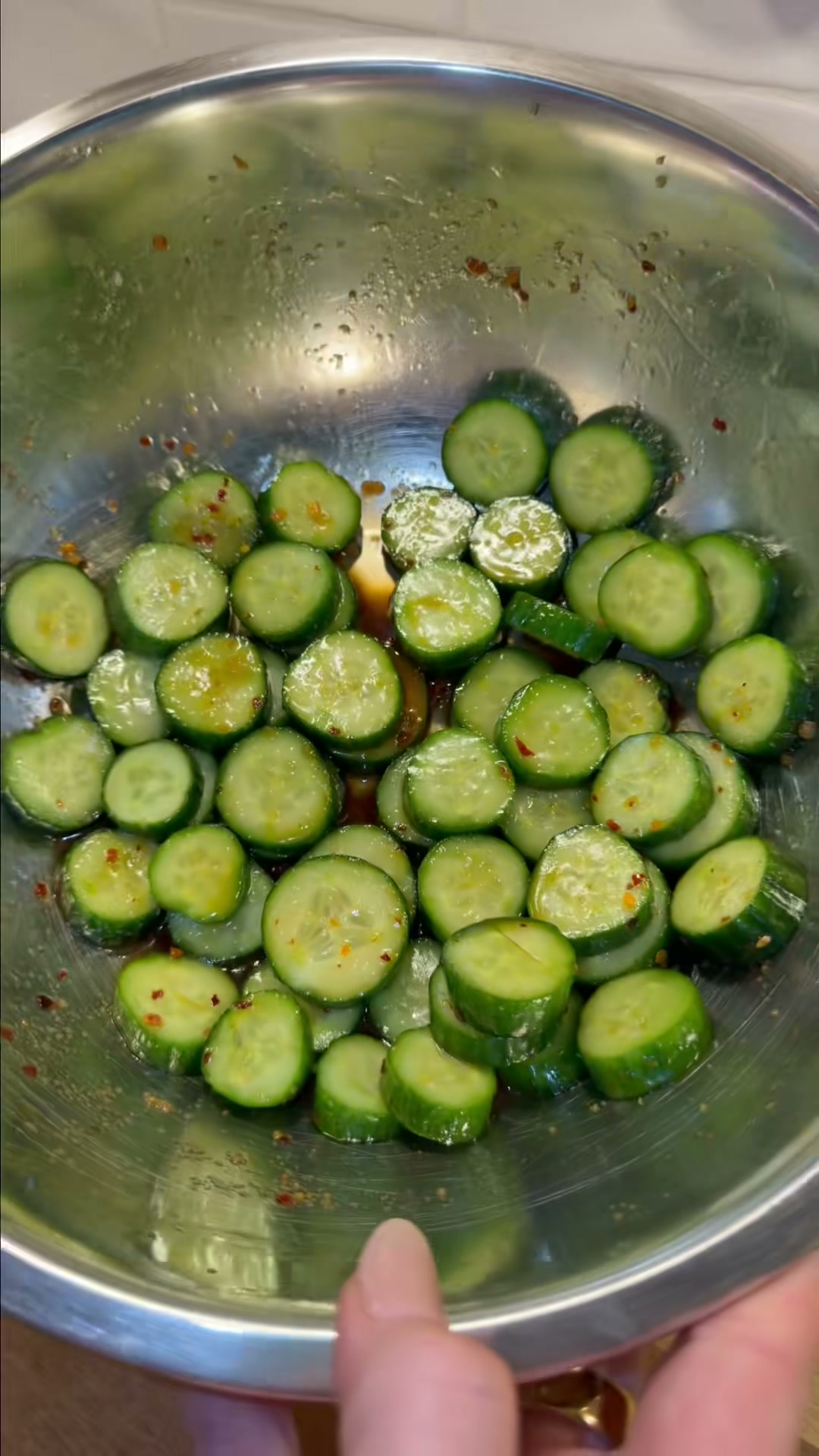 Togarashi Salmon and Cucumber Salad