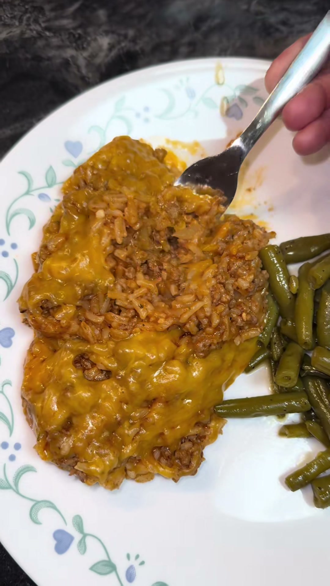 Cheesy Ground Beef and Rice Skillet