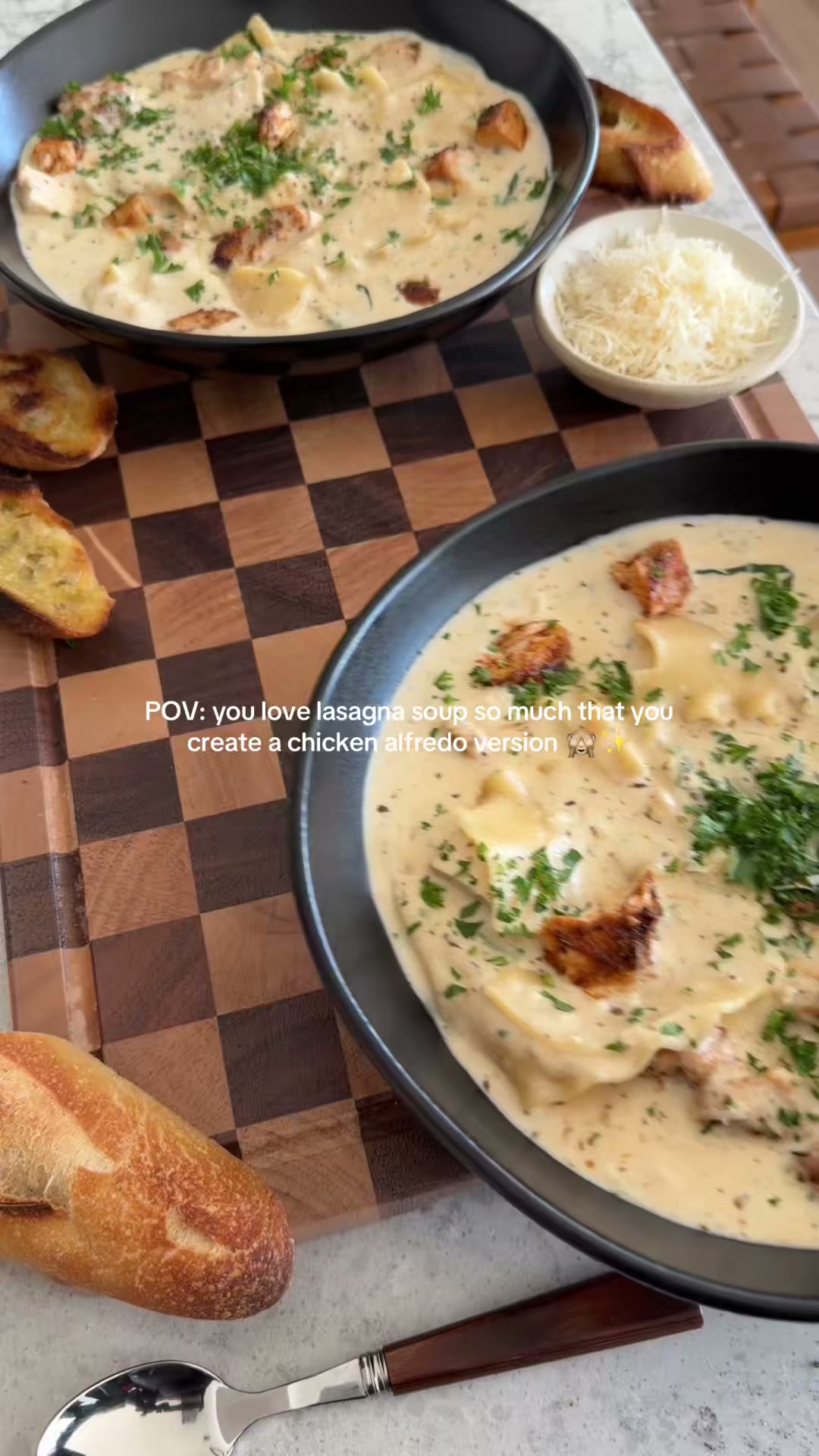 Chicken Alfredo Lasagna Soup