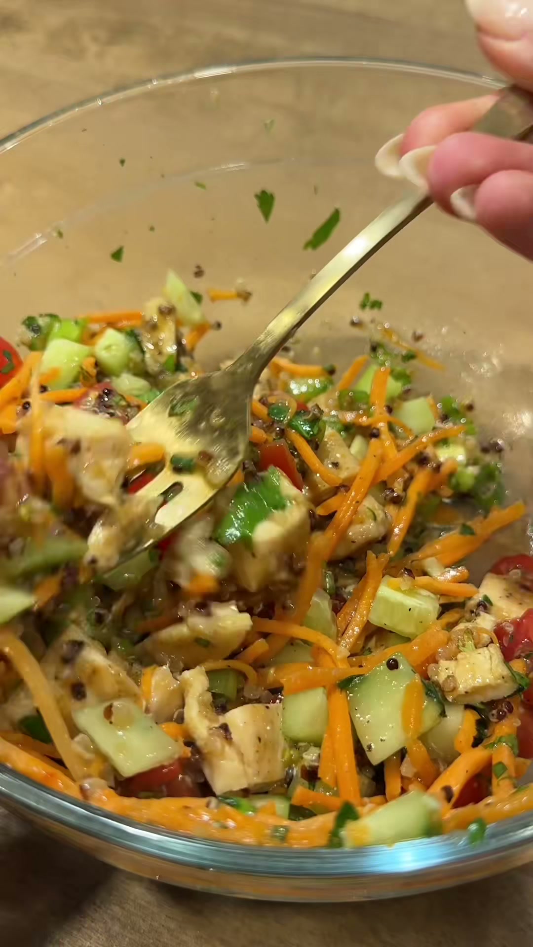 Chicken Quinoa Salad with Miso Dressing