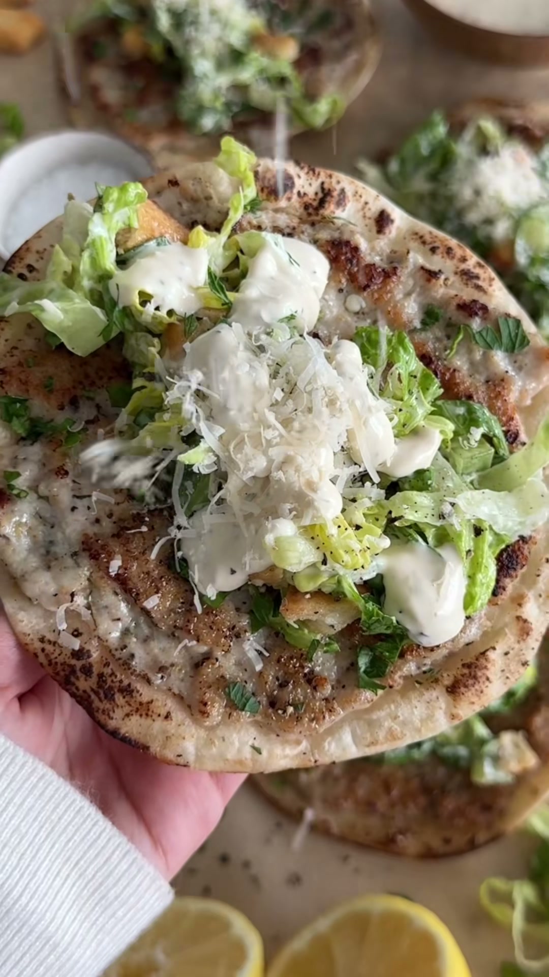 Chicken Caesar Smash Tacos