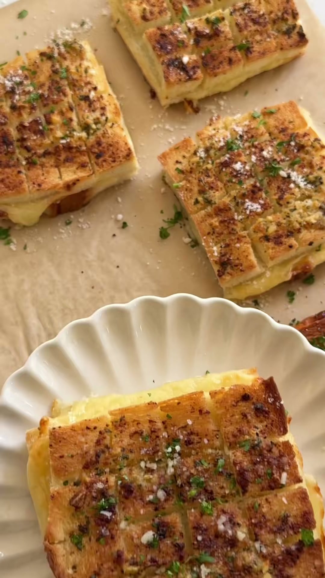 Hasselback Garlic Bread Grilled Cheese