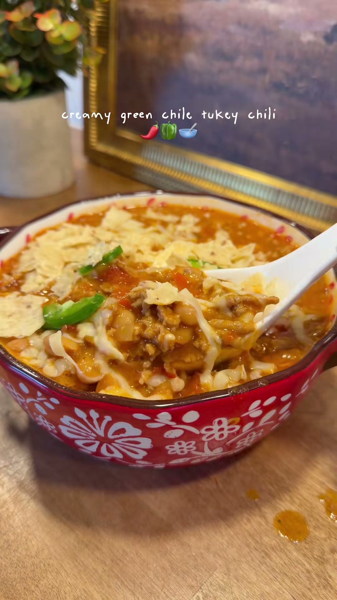 Creamy Green Chile Turkey Chili
