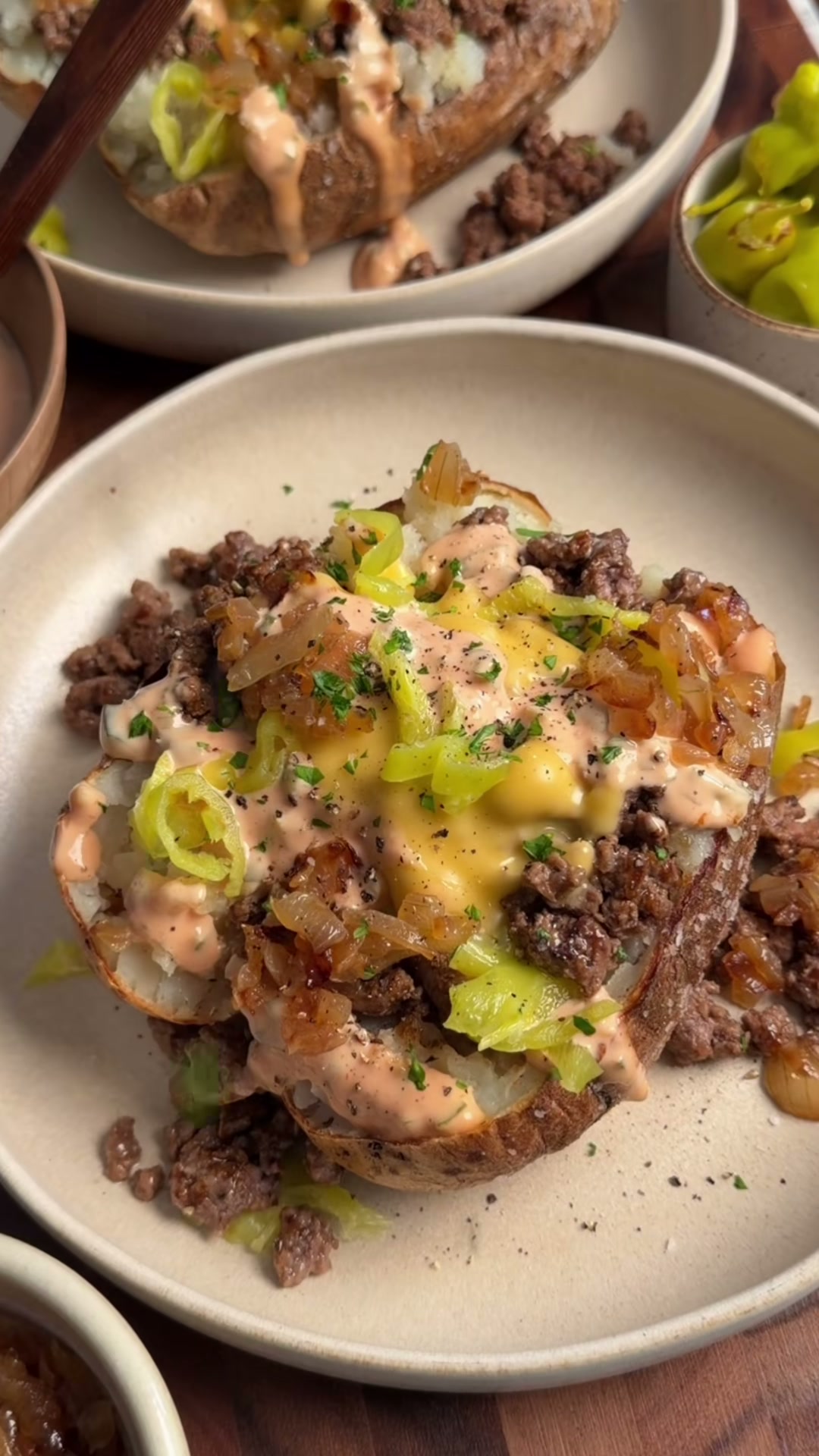 Animal Style Loaded Baked Potatoes