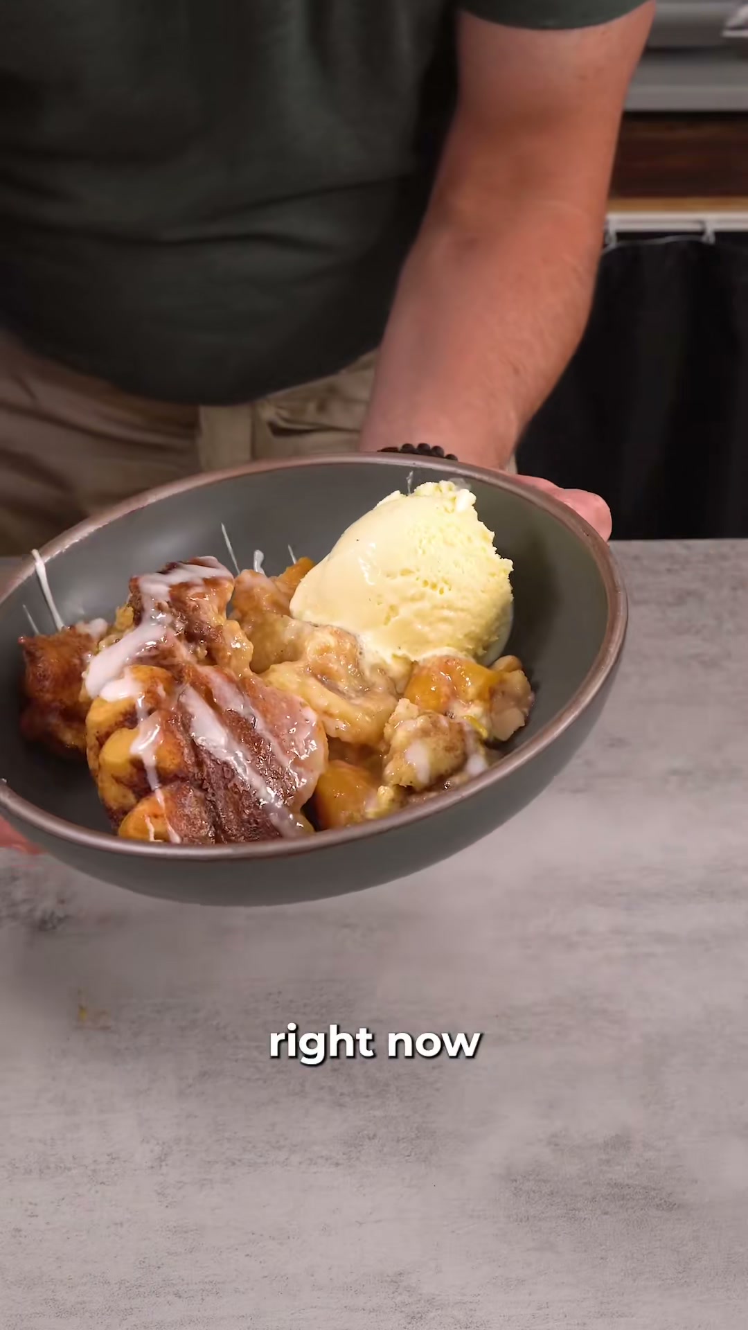 Peach Cobbler Cinnamon Roll Casserole