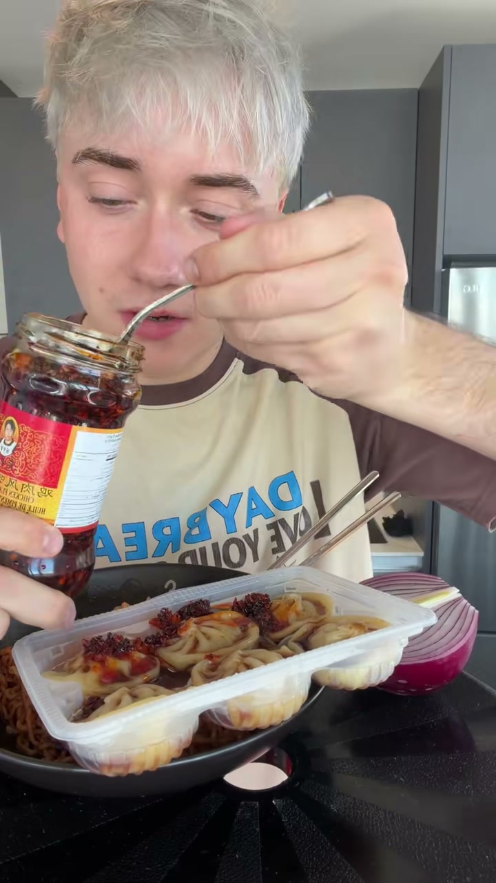 Spicy Cold Noodles with Soup Dumplings and Onion Cups