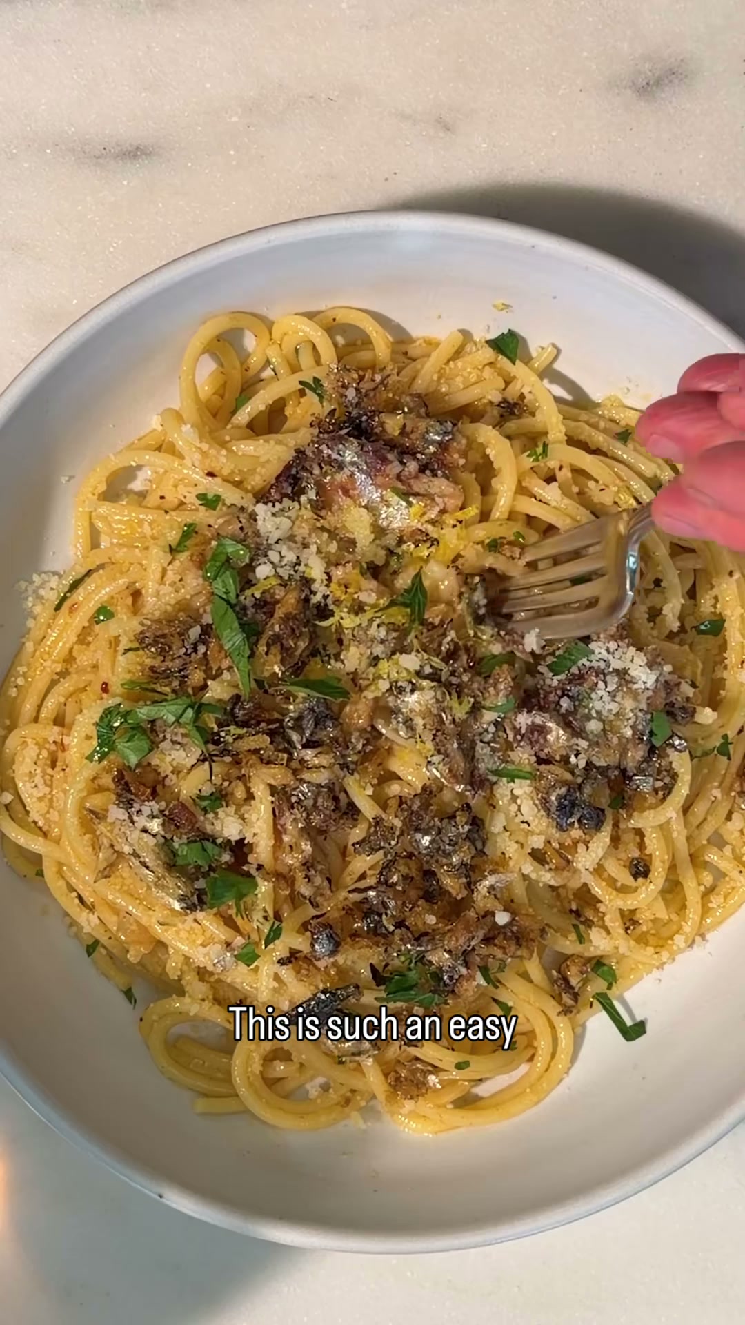 Crispy Tinned Sardine Pasta