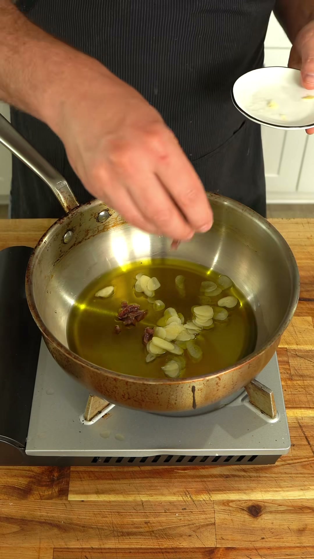 Spaghetti Aglio e Olio with Anchovies
