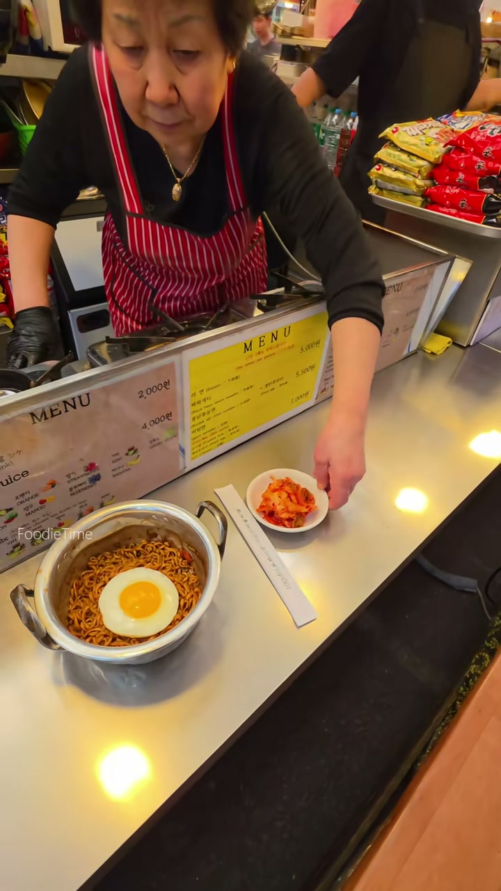 Korean Jjapagetti with Fried Egg