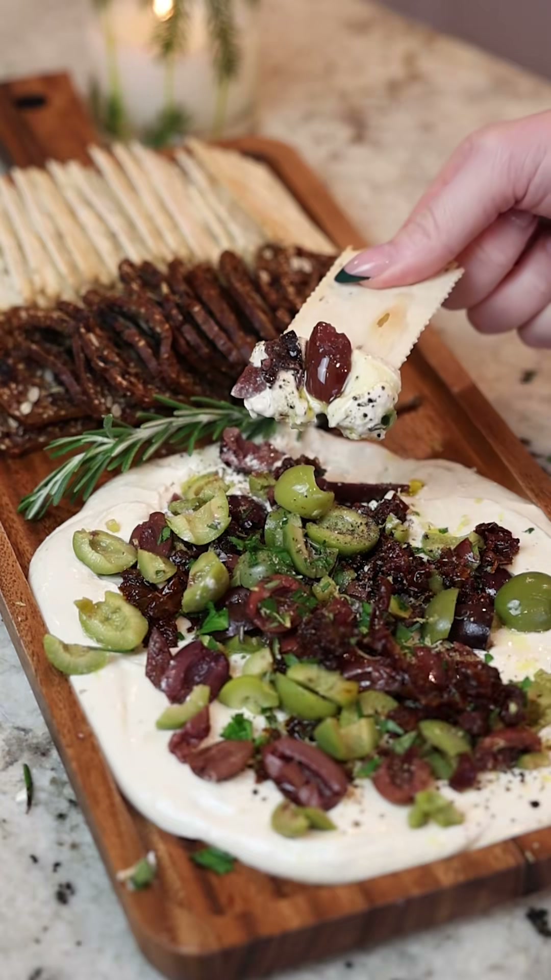 Whipped Feta Dip with Olives and Sun