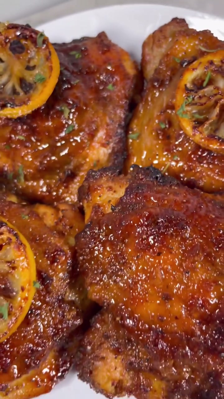 Glazed Lemon Pepper Chicken Thighs