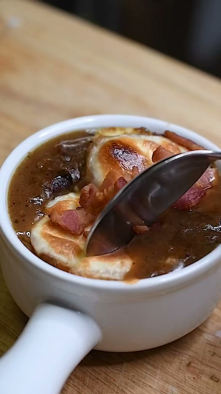 French Onion Soup with Bacon